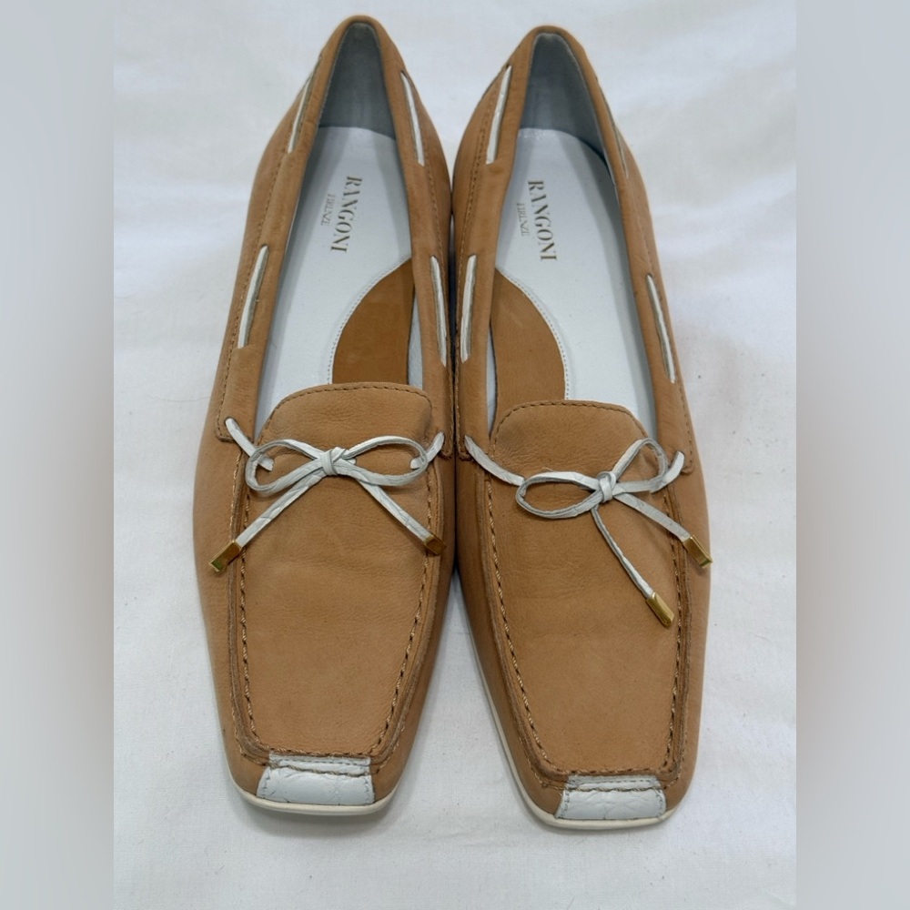 RANGONI Firenze loafers size 8.5 or 9, Italian leather tan